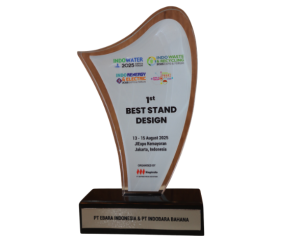 Indobara Bahana - Best Stand Design Indowater 2025 Indobara Bahana menerima penghargaan Best Stand Design di Indowater Expo 2025